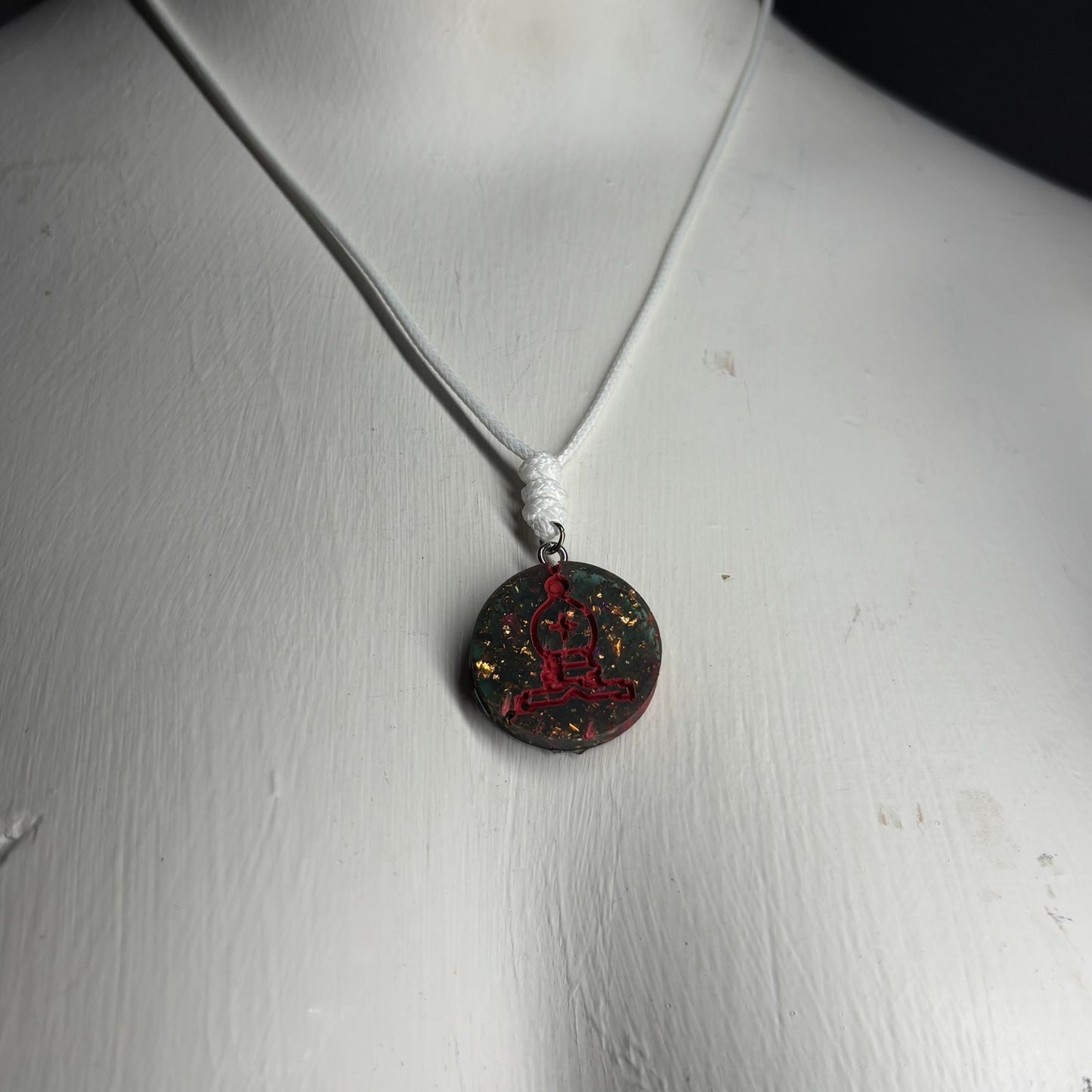 Green Forest Bishop - Handmade Resin Chess Necklace