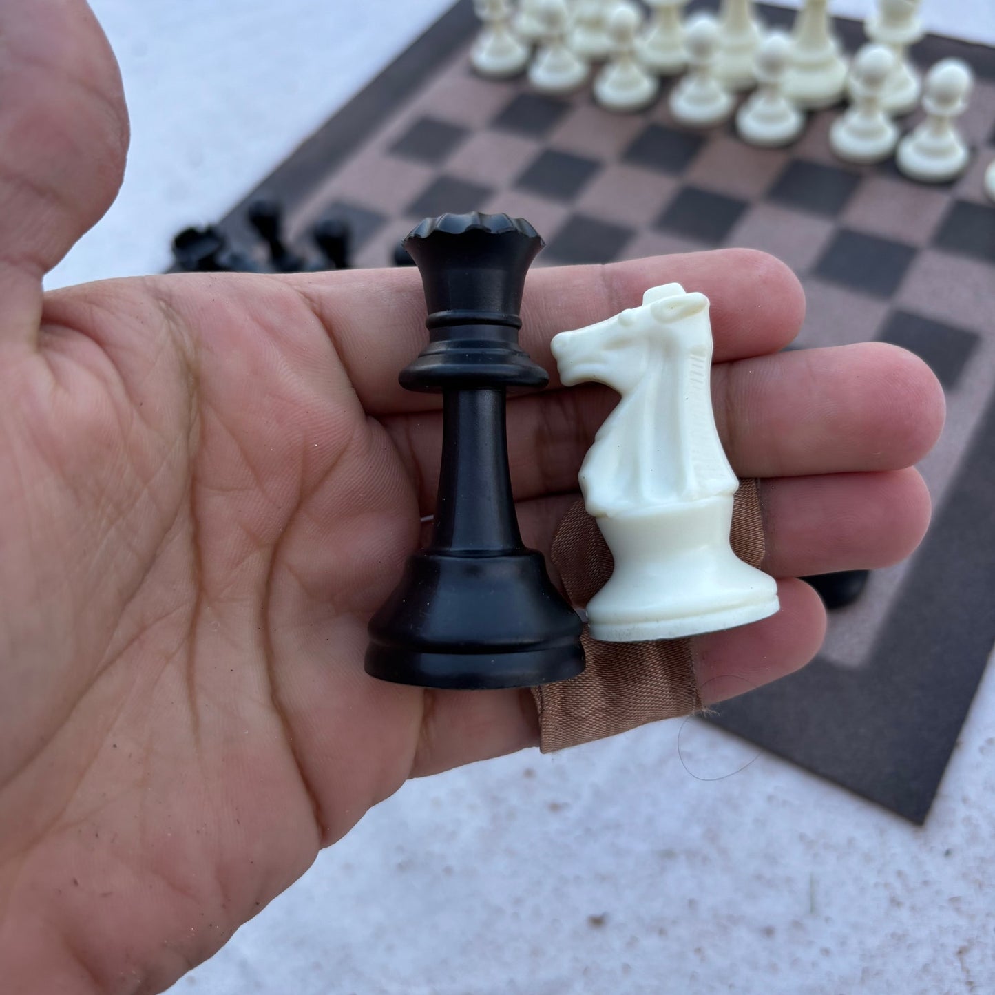 Simple Brown - Painted Chess Set