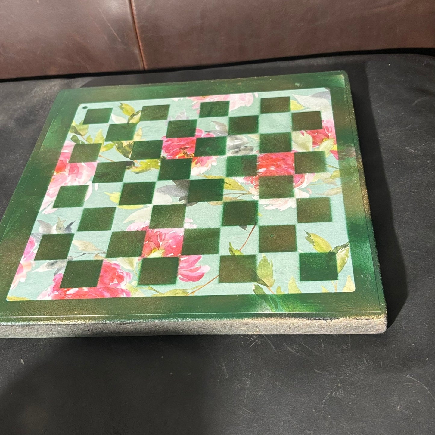 Nature Green Flowers - Scrapbook Chess Board
