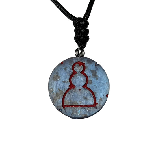 Ocean Blue Pawn - Handmade Resin Chess Necklace