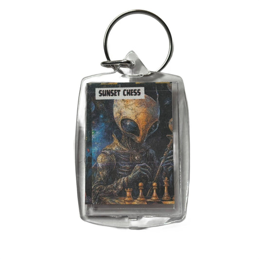 Space Alien - Chess  Photo Keychain