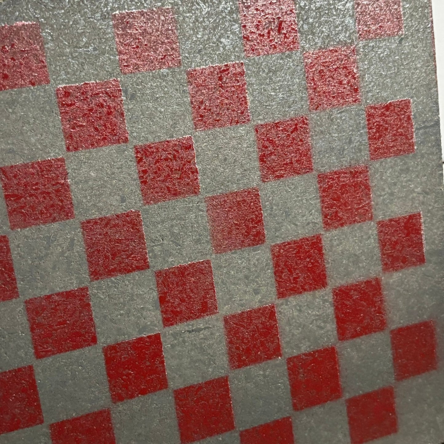 Gray & Red - Painted Double Sided Chess Board