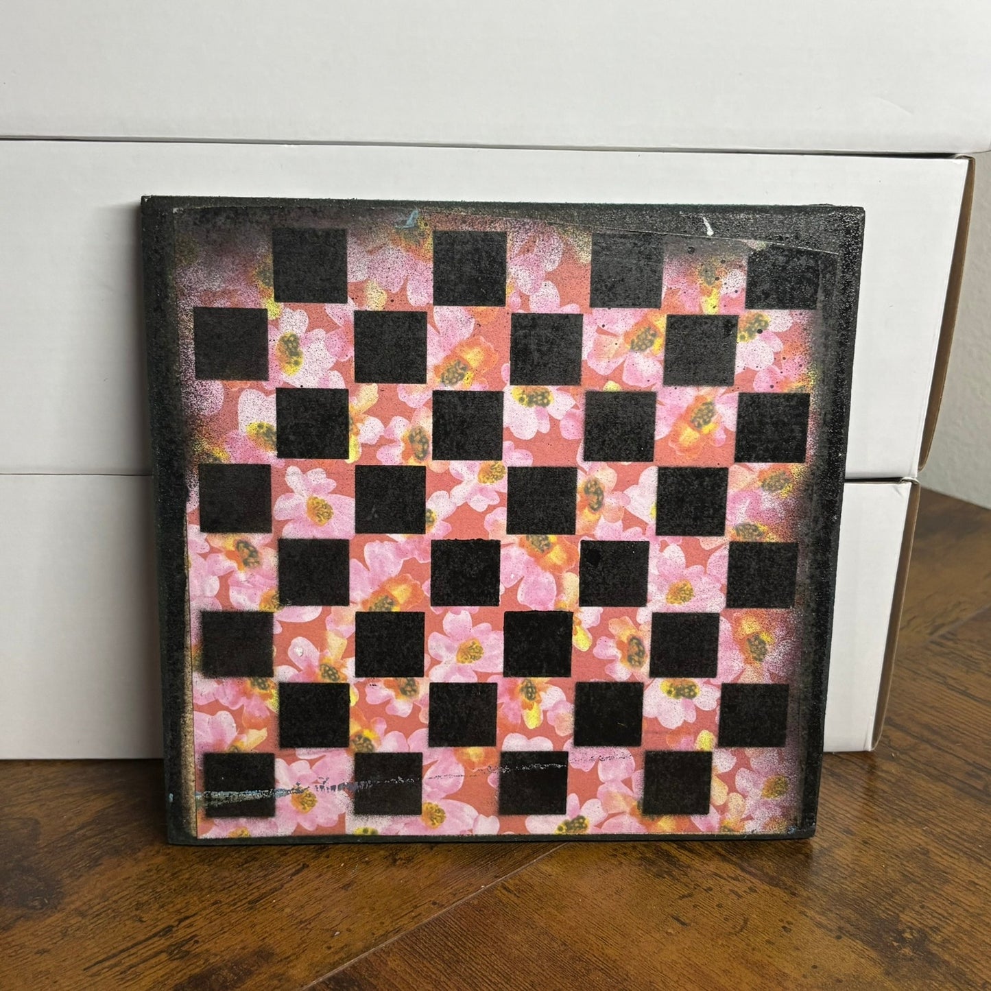 Blue And Dirty Green - Painted Double Sided Chess Board