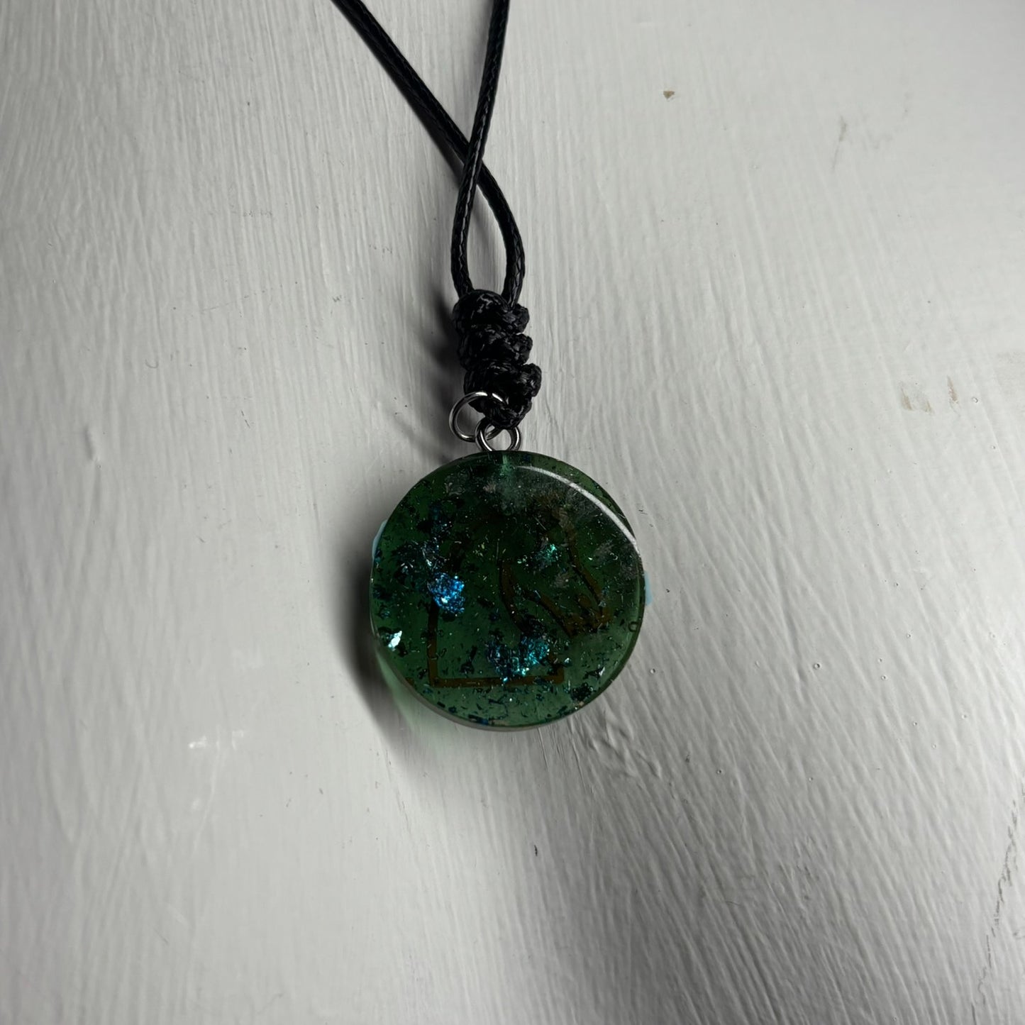 Green Forest Knight - Handmade Resin Chess Necklace