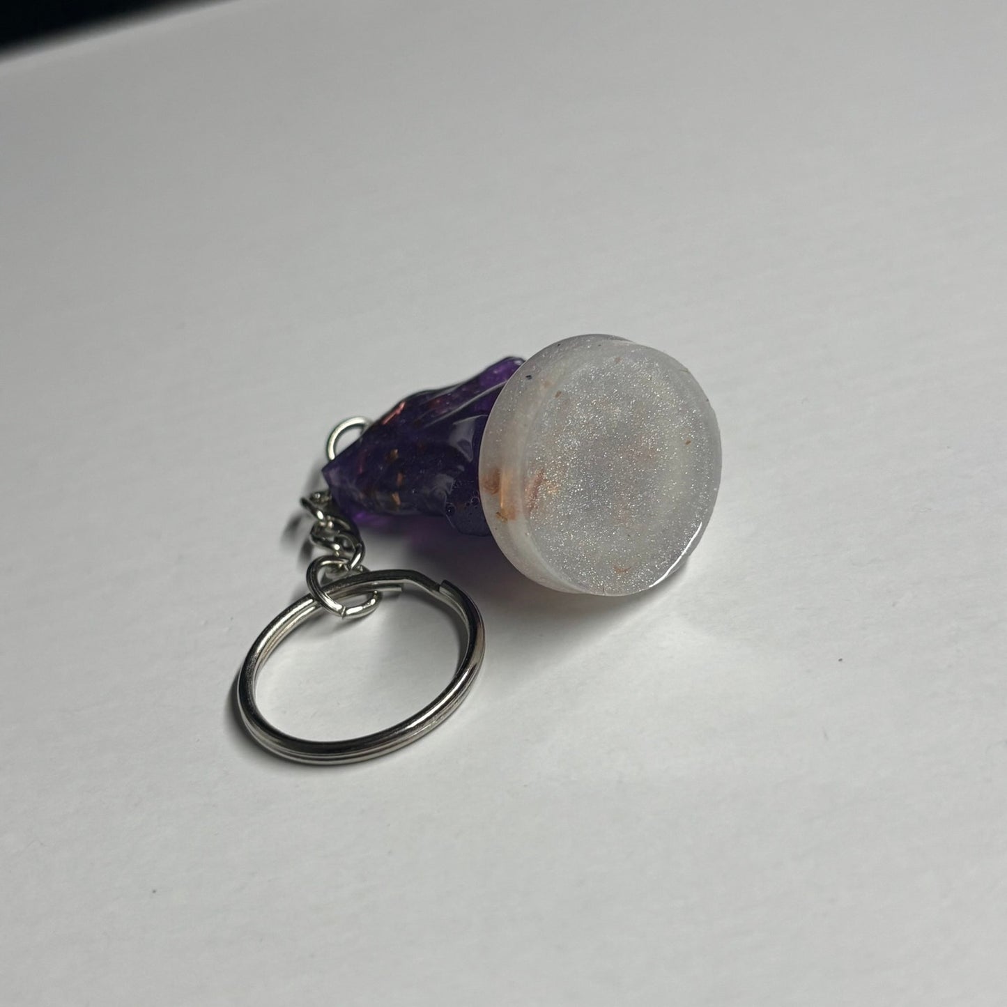 White/Purple Knight - Handmade Resin Keychain