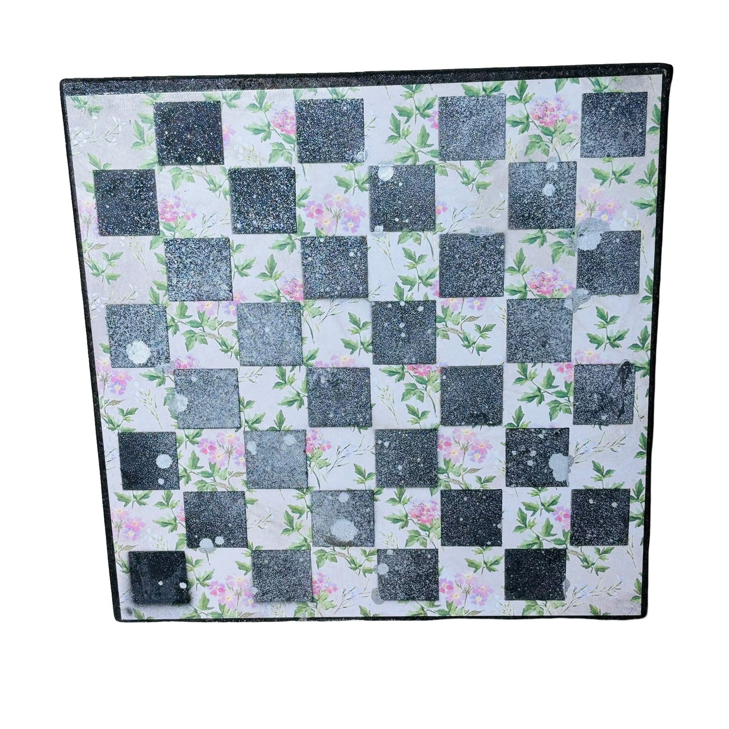 Chrome Mist Flowers - Scrapbook Chess Board