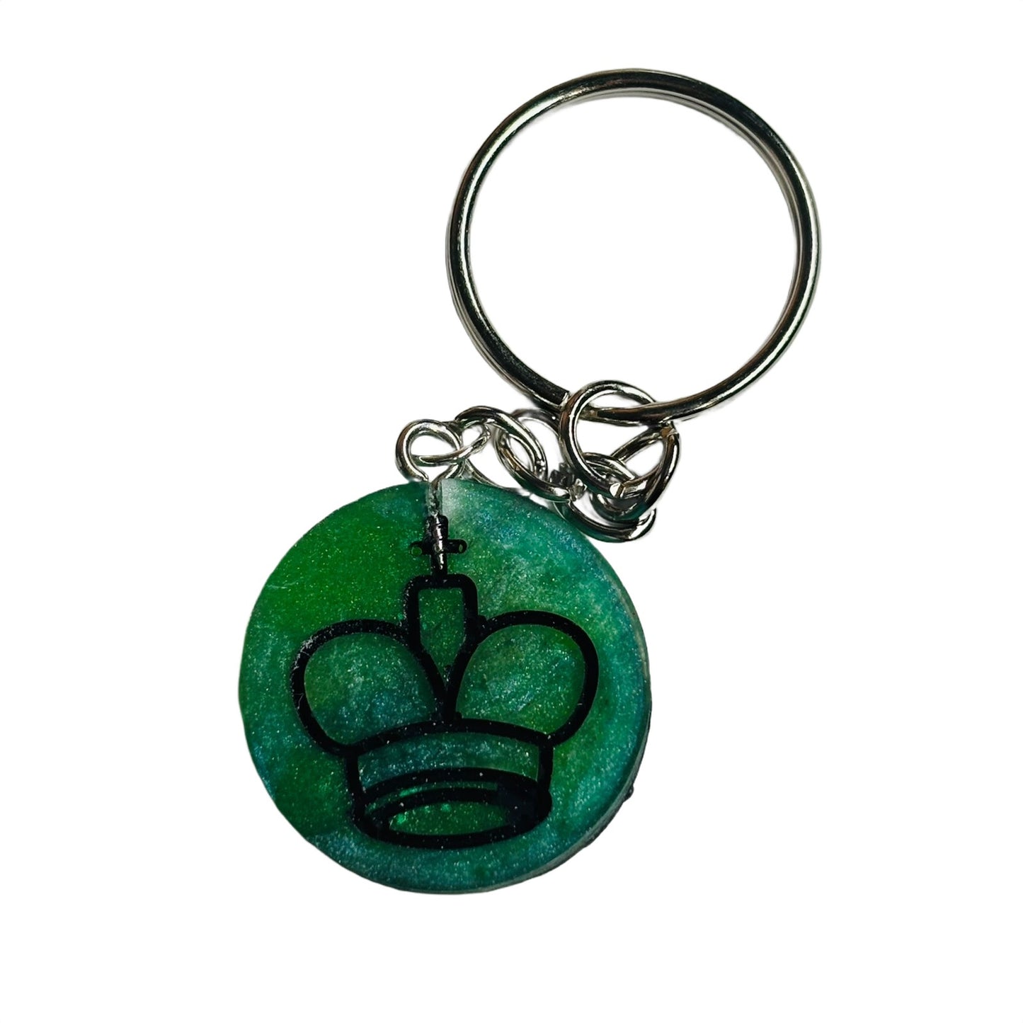 Green/Black King - Handmade Resin Keychain