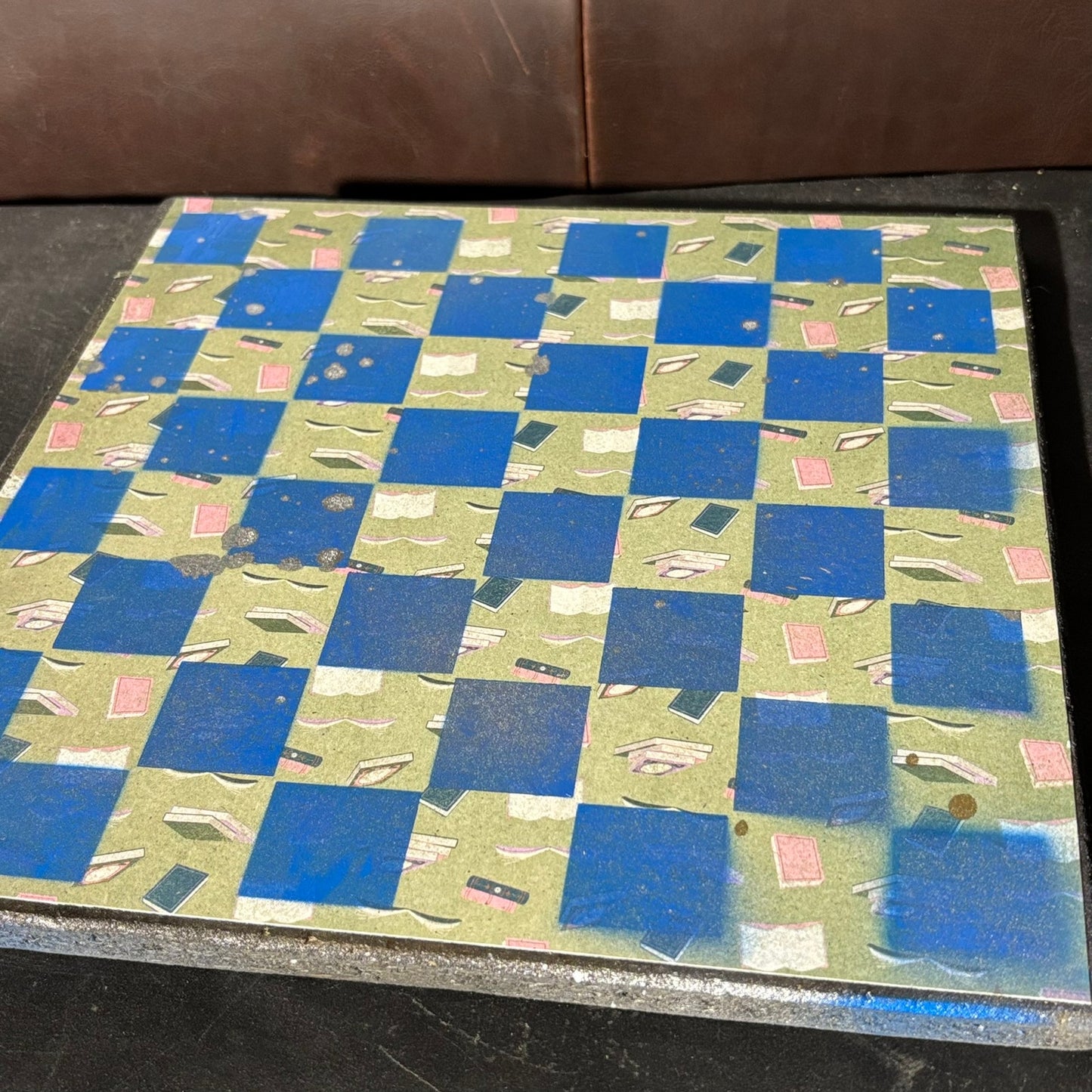 Green/Blue Book Blub - Scrapbook Chess Board