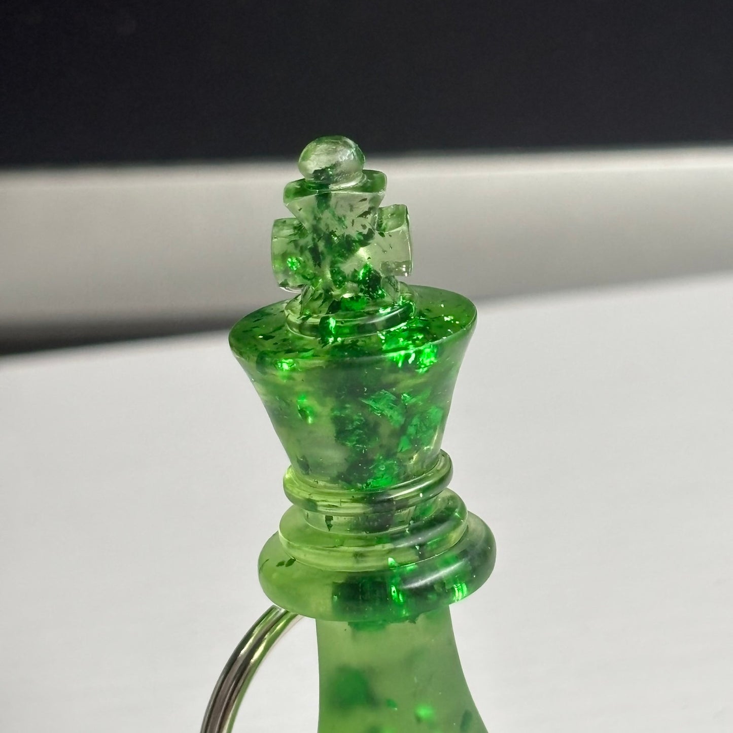 Crystal Green King - Handmade Resin Keychain