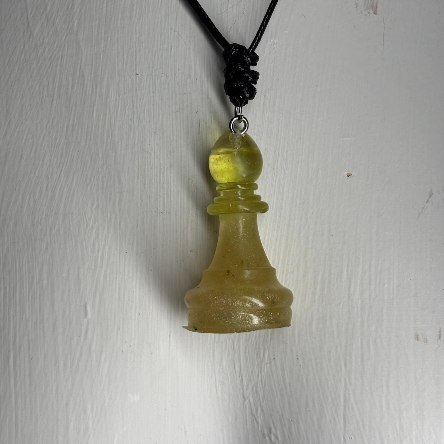 Yellow Bishop - Handmade Resin Chess Necklace