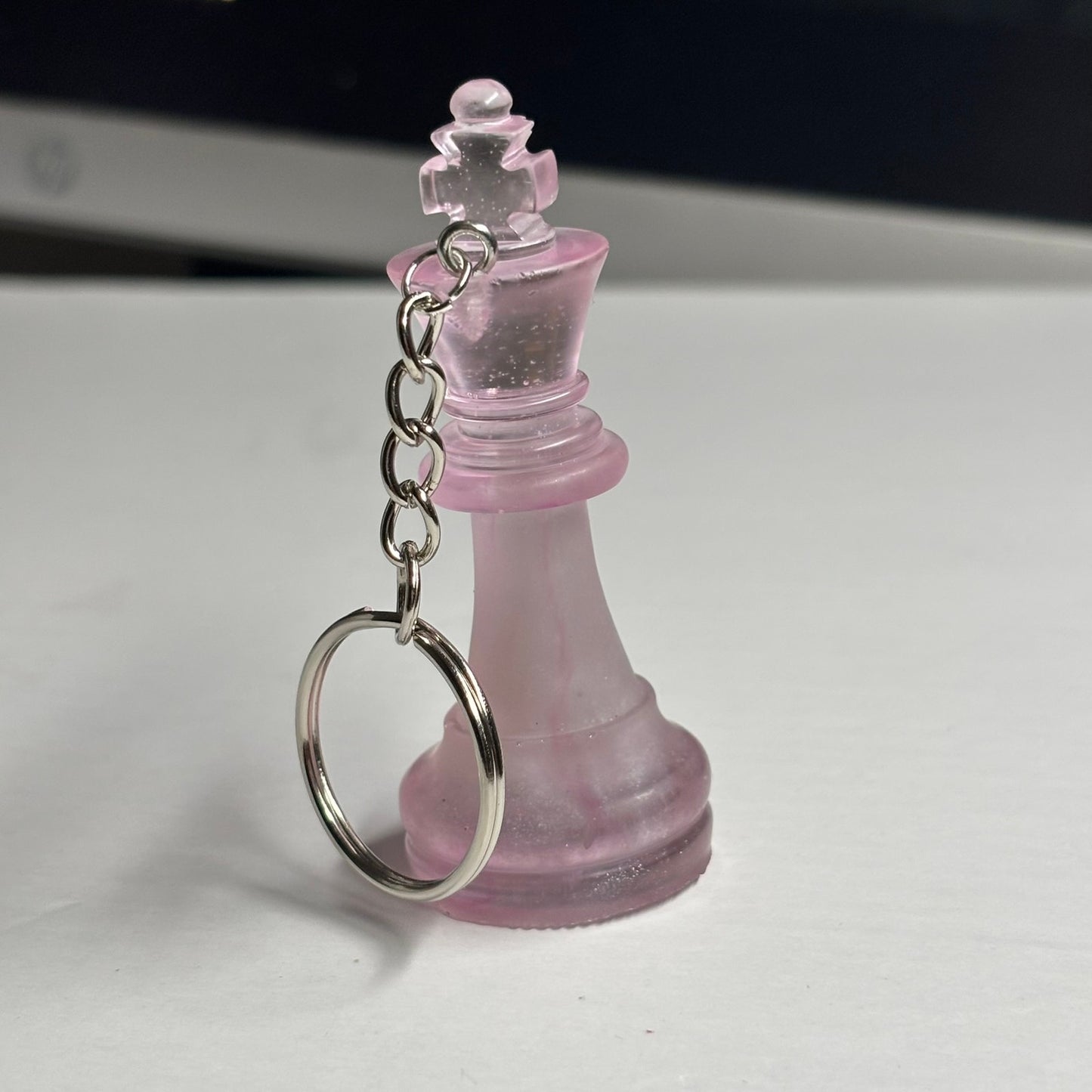 Translucent Pink King - Handmade Resin Keychain