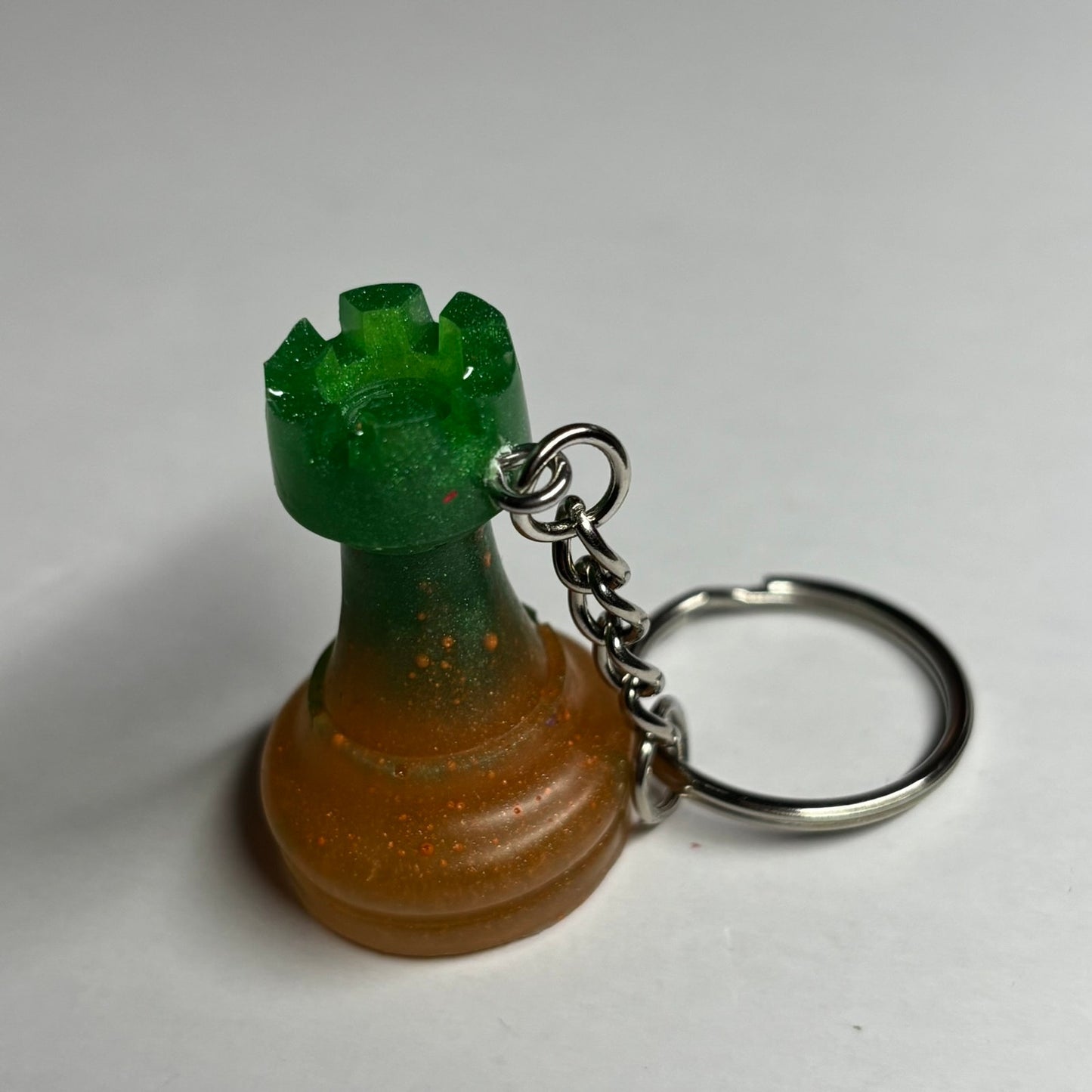 Green Orange Rook - Handmade Resin Keychain