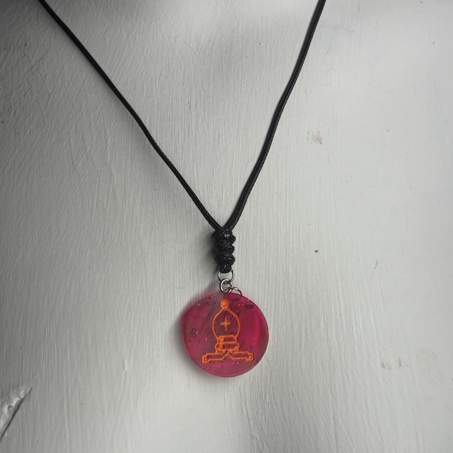 Red Translucent - Handmade Resin Chess Necklace