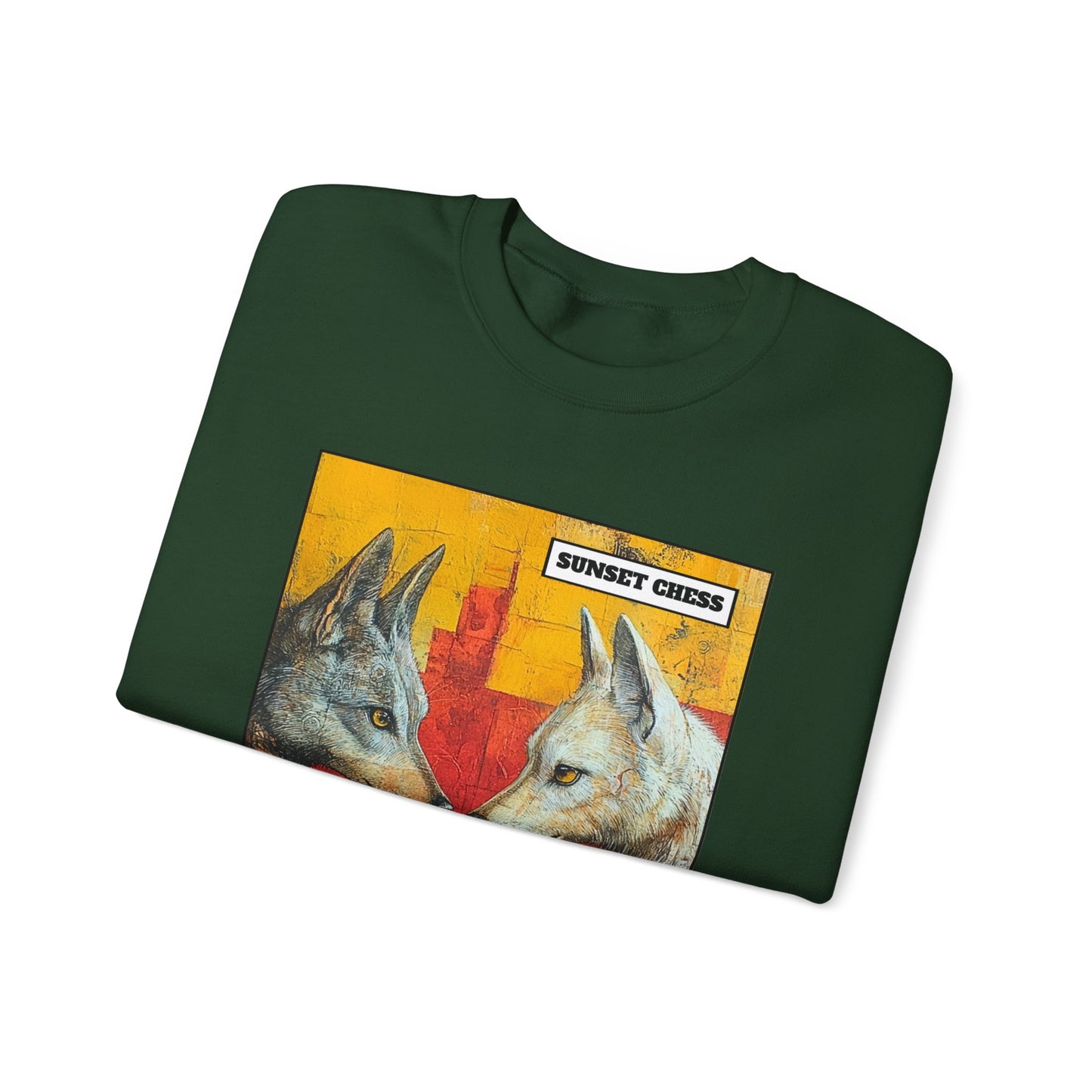 When Beasts Collide - Green Chess Crewneck Sweater