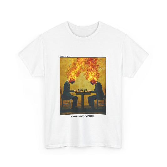 Burning Heads - White Chess T Shirt
