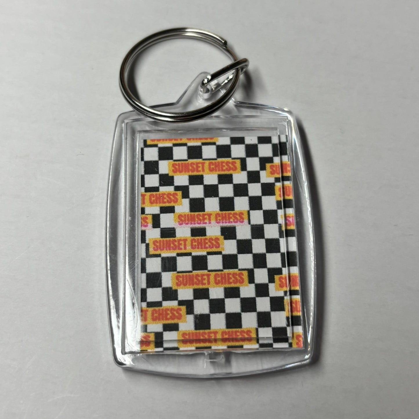 To Mind The Game - Sunset Chess Photo Keychain