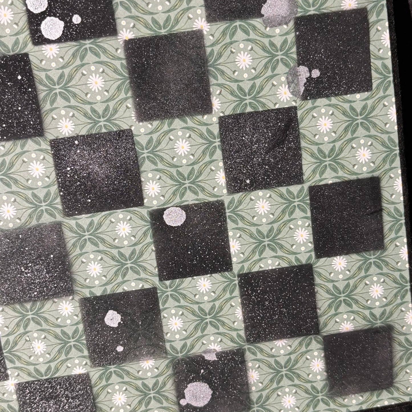 Green & Black - Scrapbook Chess Board