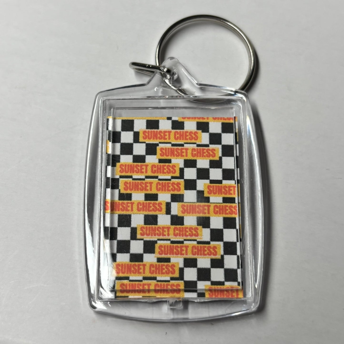 Strategic Man - Sunset Chess Photo Keychain