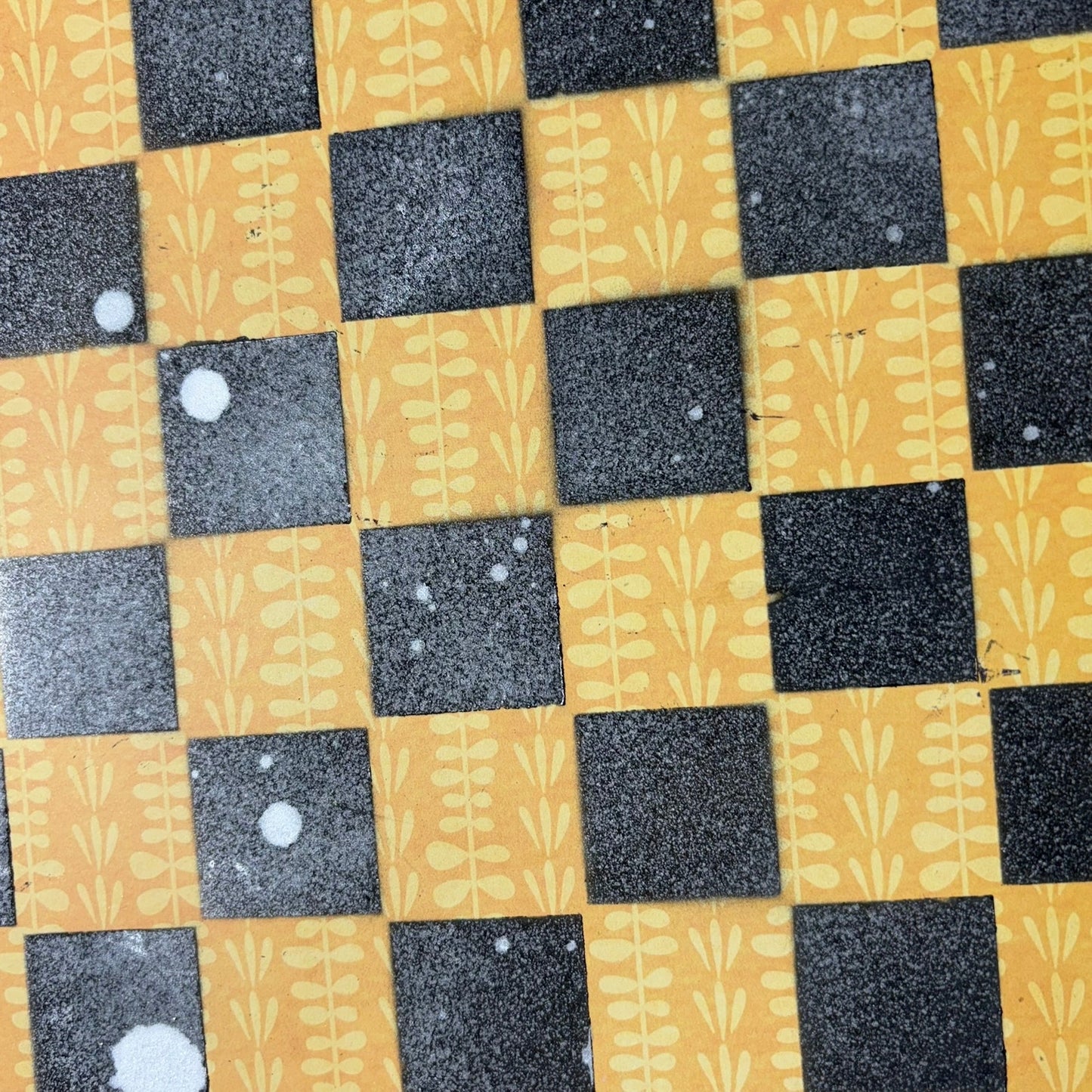 Black & Yellow Flowers - Scrapbook Chess Board