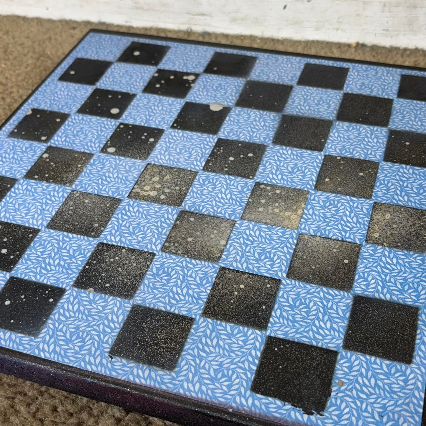 Simple Blue - Scrapbook Chess Board