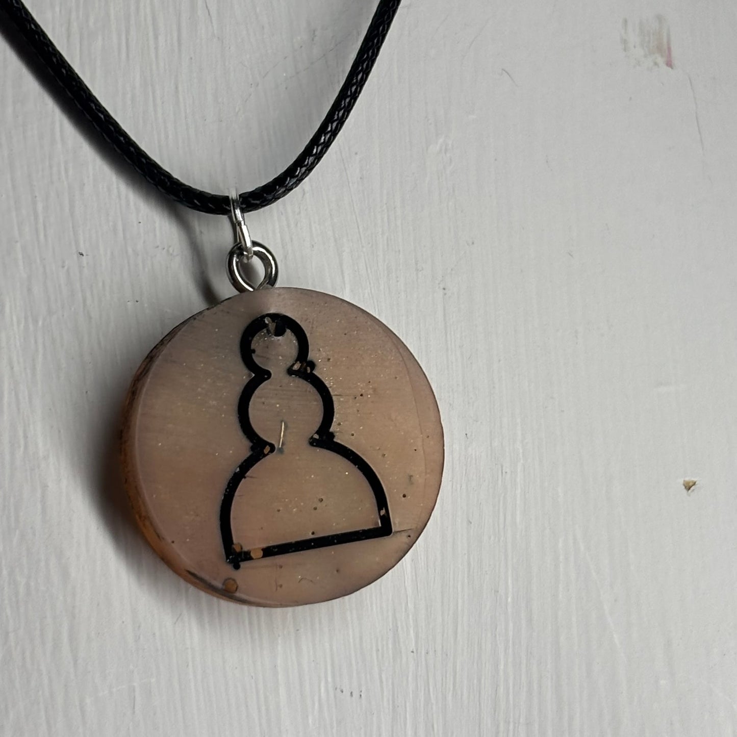 Rust Pawn - Handmade Resin Chess Necklace