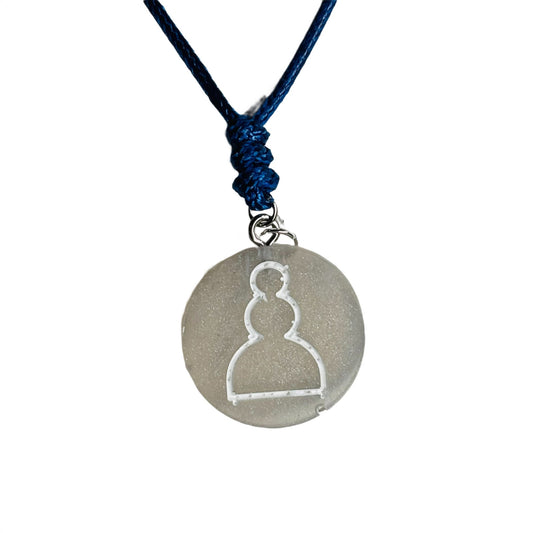 Clean White Pawn - Handmade Resin Chess Necklace