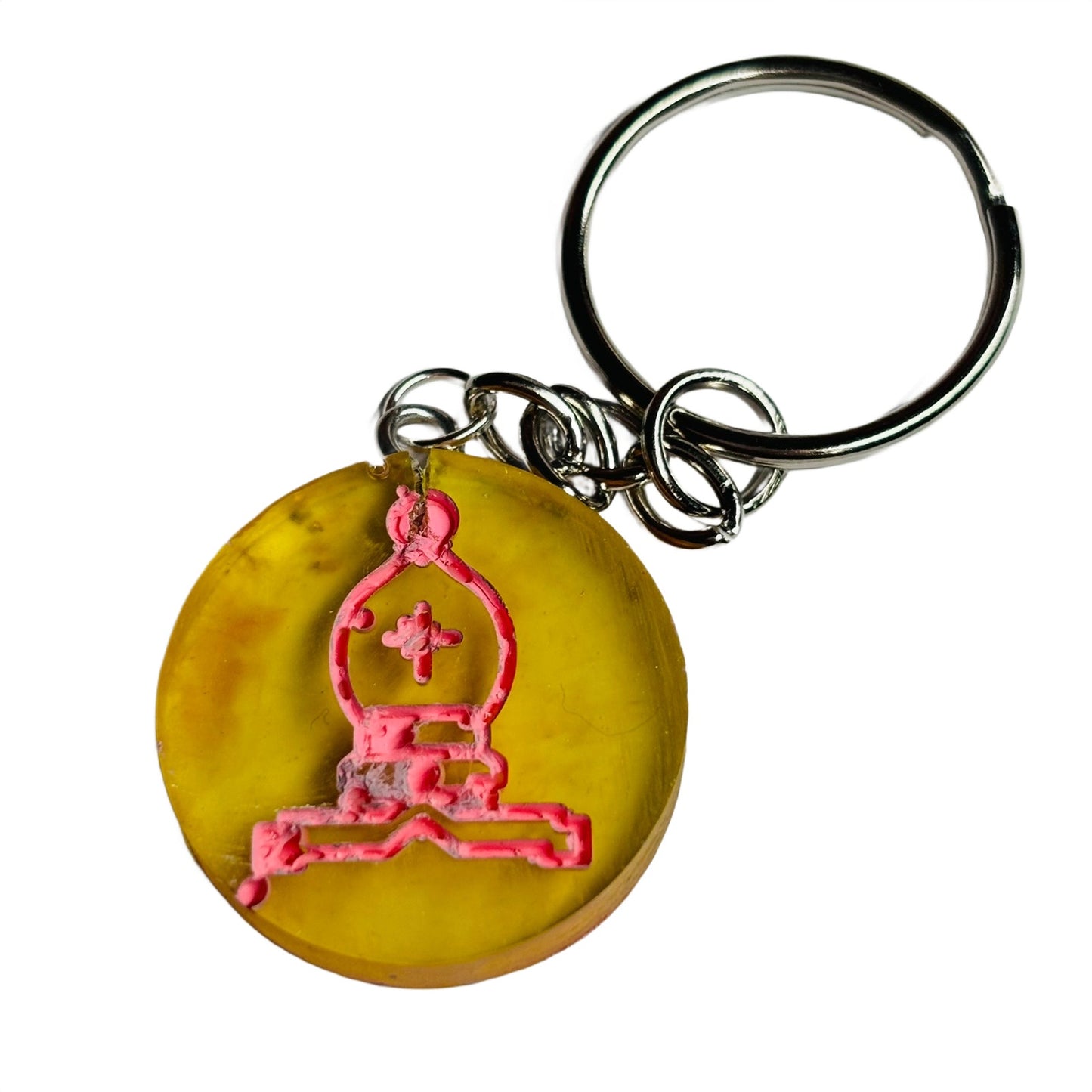 Transparent Yellow Bishop - Handmade Resin Keychain