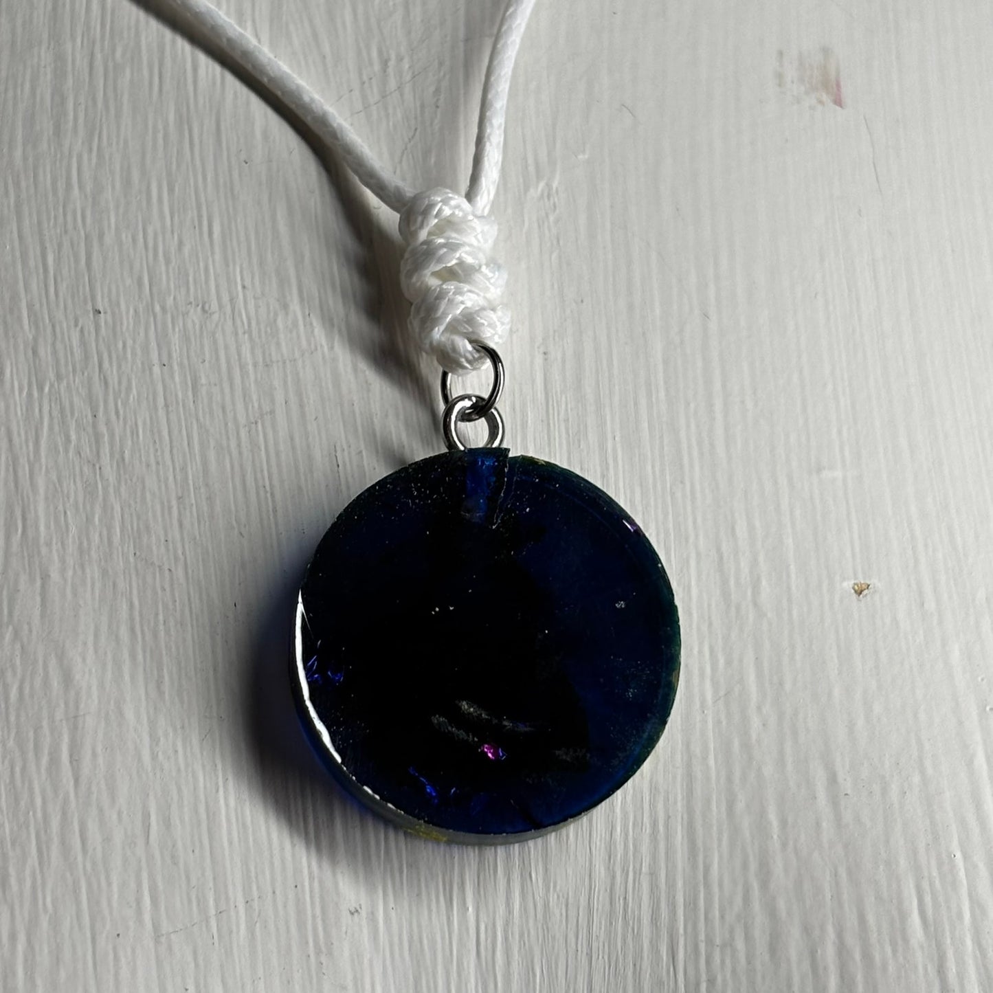 Navy Blue Pawn - Handmade Resin Chess Necklace