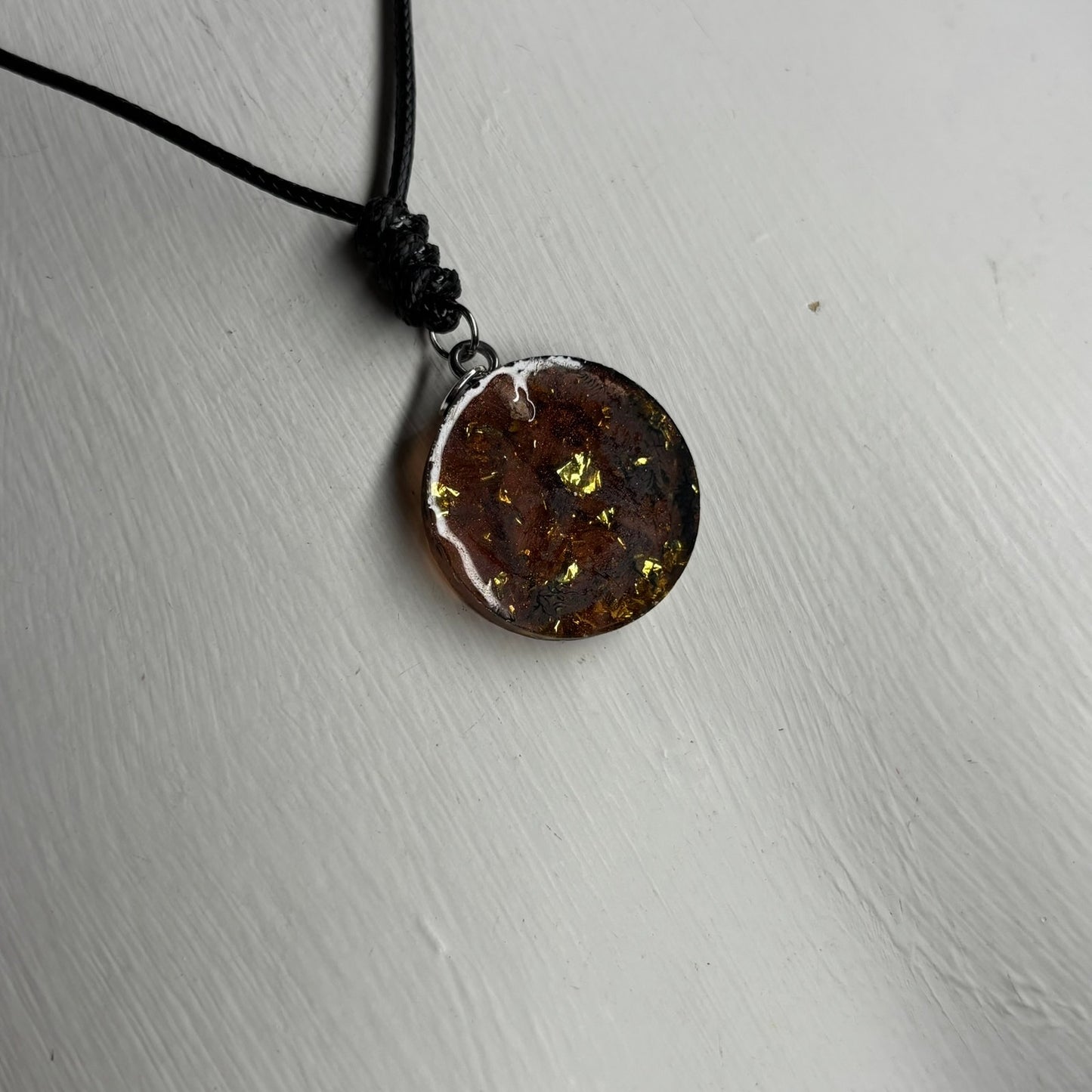 Dark Amber Knight - Handmade Resin Chess Necklace