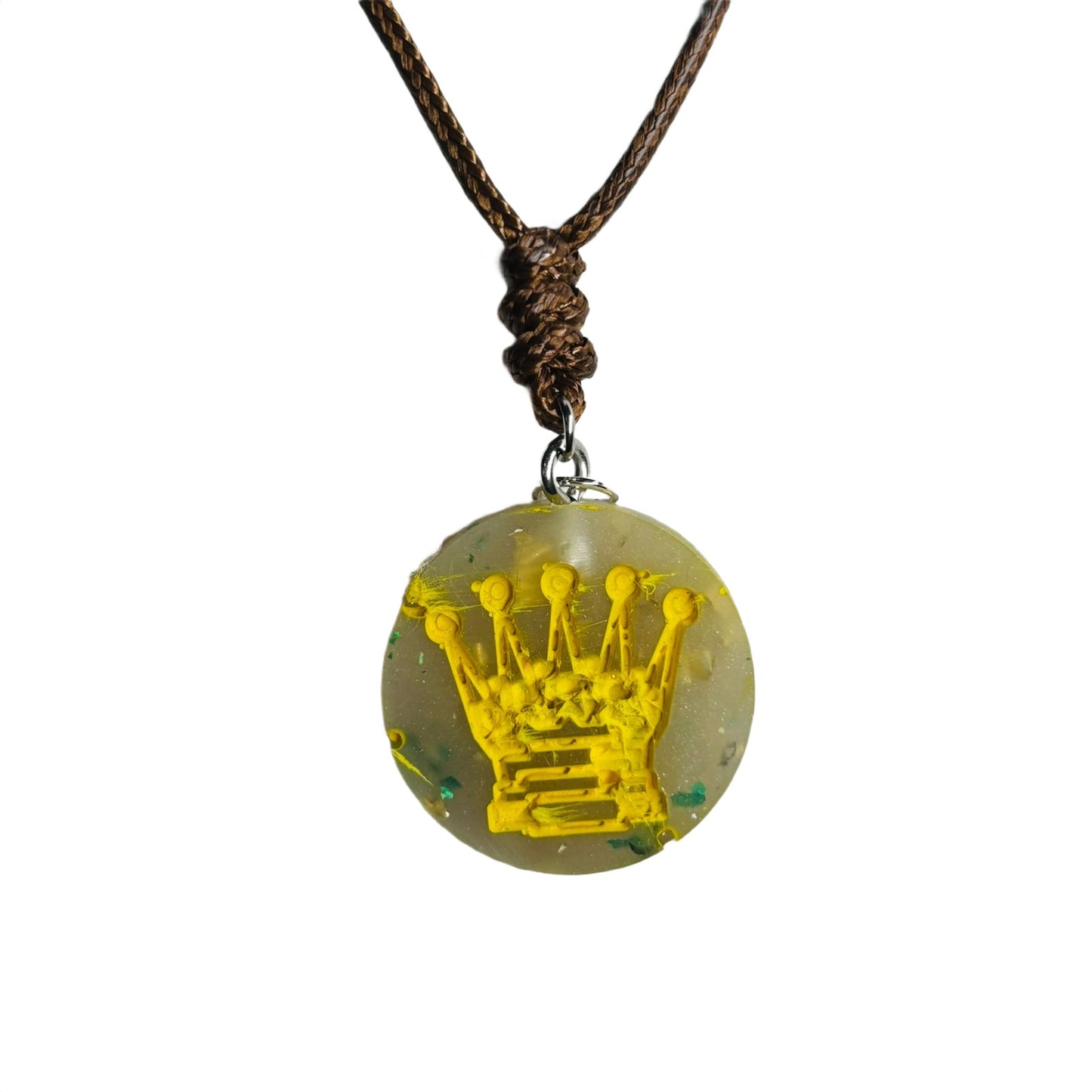 Old Yellow Queen - Handmade Resin Chess Necklace