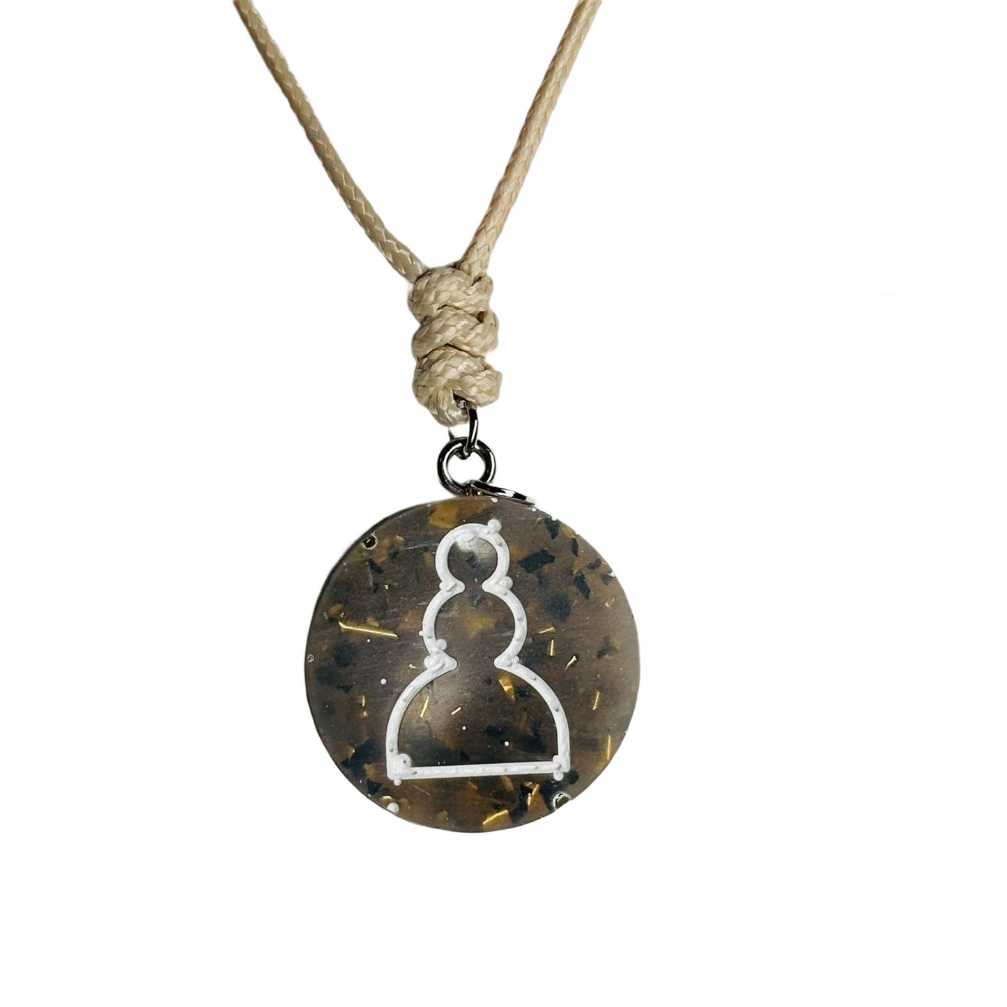 Vintage Crystal Pawn - Handmade Resin Chess Necklace