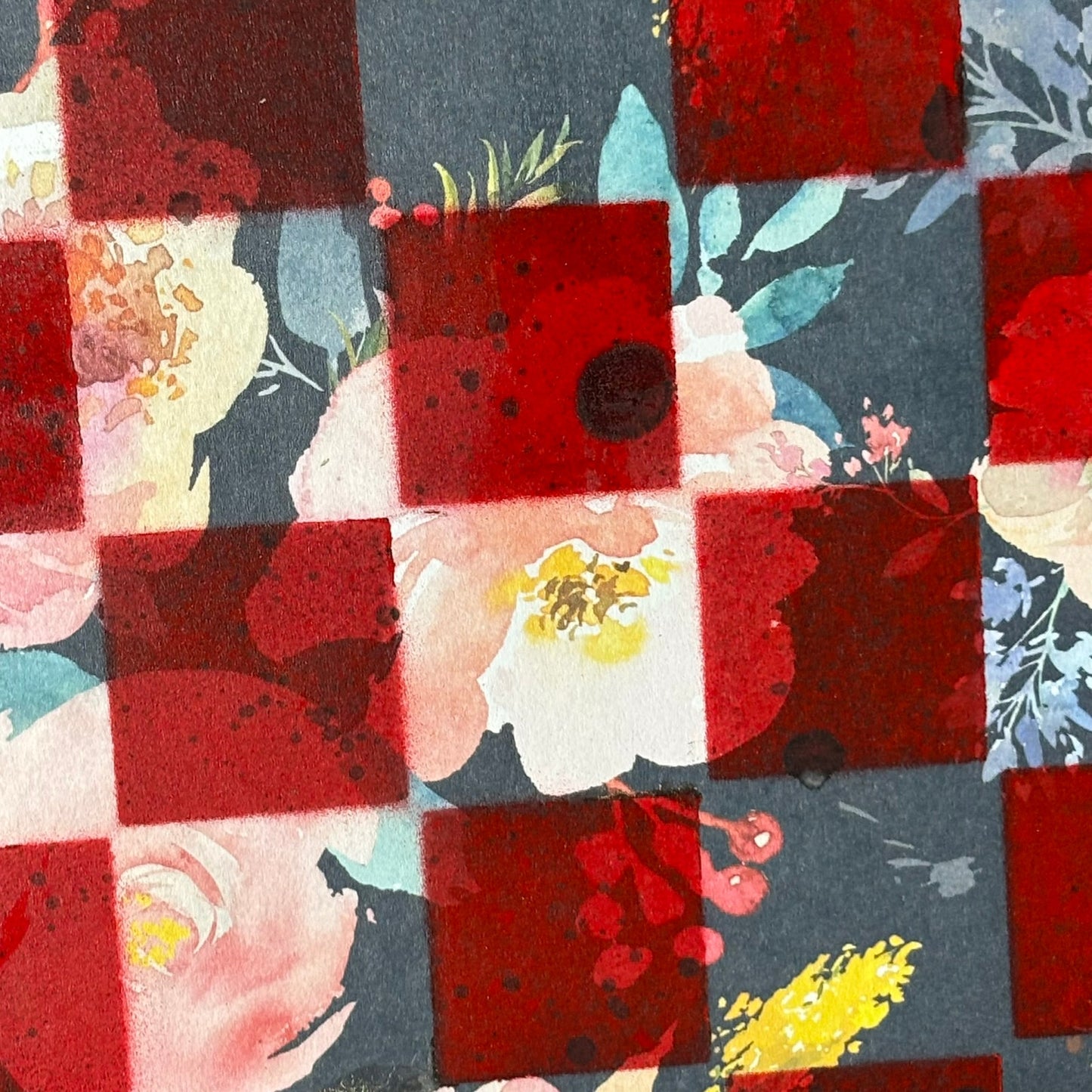 Cherry Red Vintage - Scrapbook Chess Board