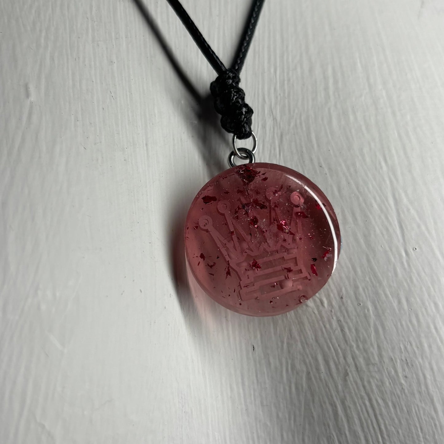 Misty Queen - Handmade Resin Chess Necklace