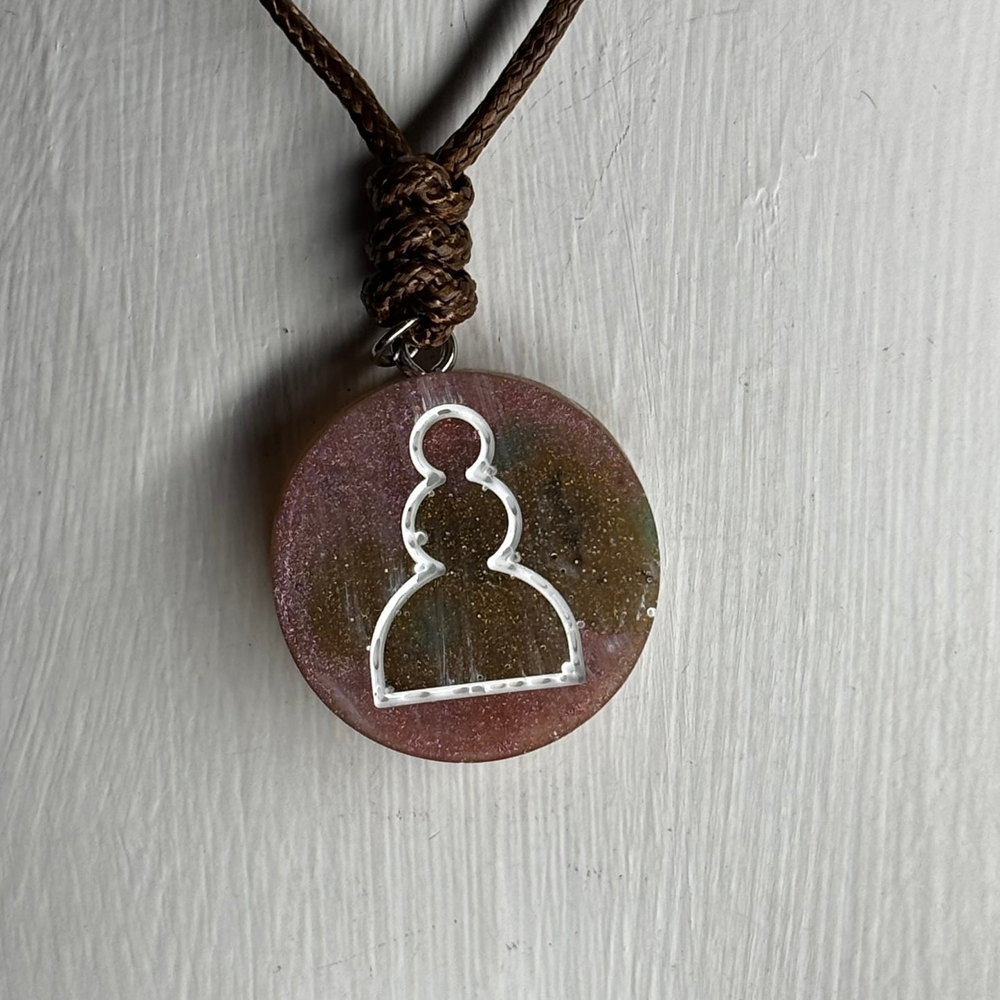 Pinks Touch Pawn - Handmade Resin Chess Necklace