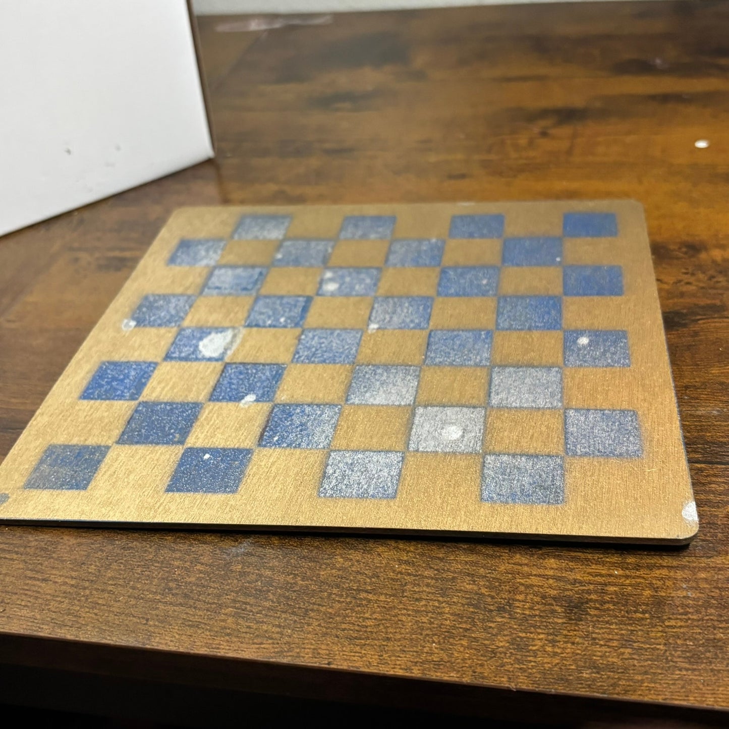 Golden Snow - Painted Thin Wooden Chess Board