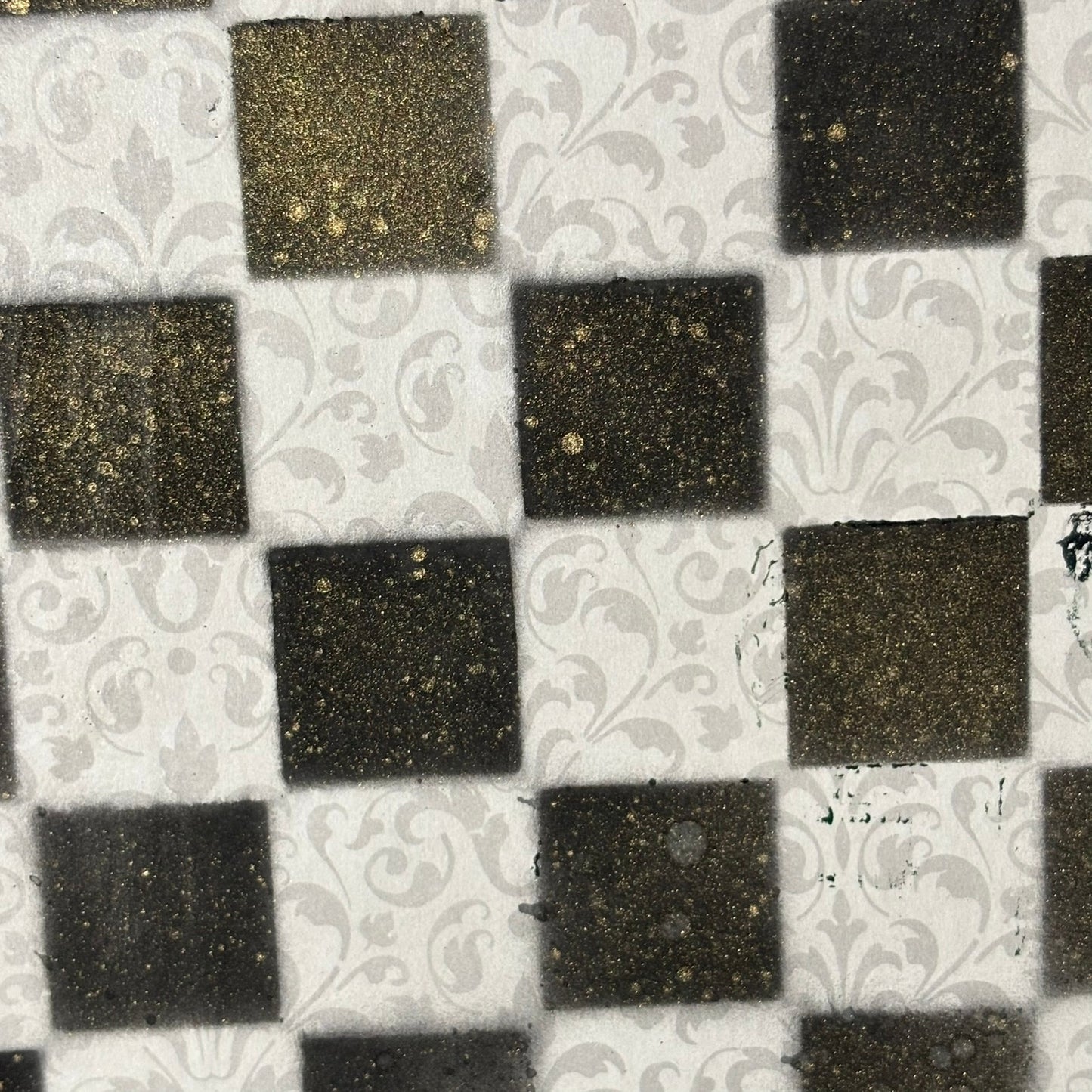 Gray & Black Gold Mist - Scrapbook Chess Board