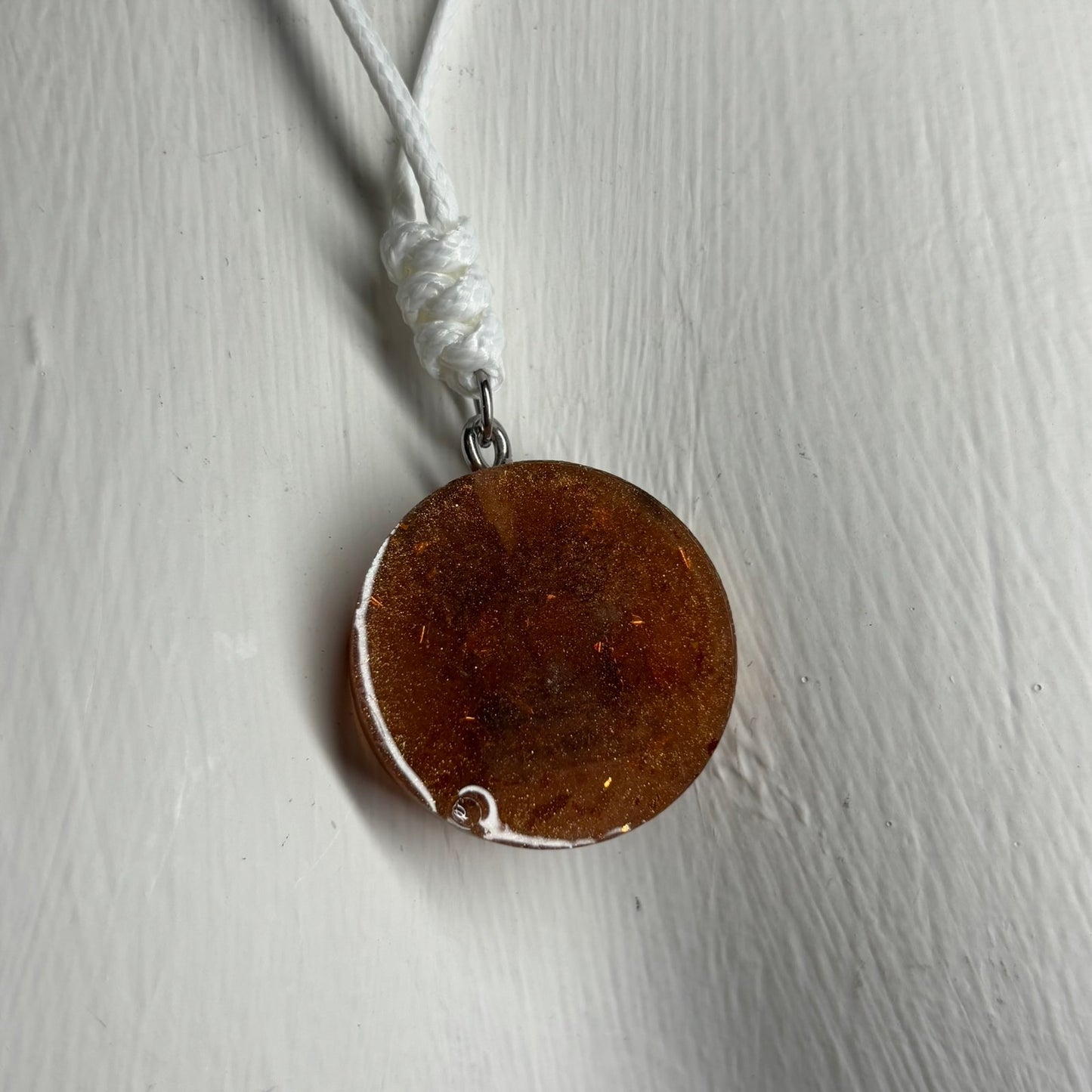 Burnt Brown Rook - Handmade Resin Chess Necklace