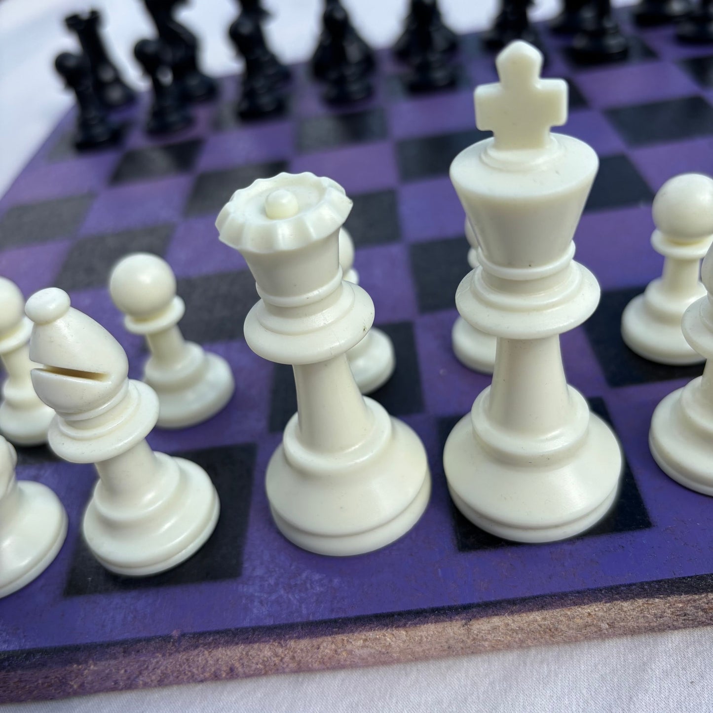 Purple & Black - Painted Chess Set