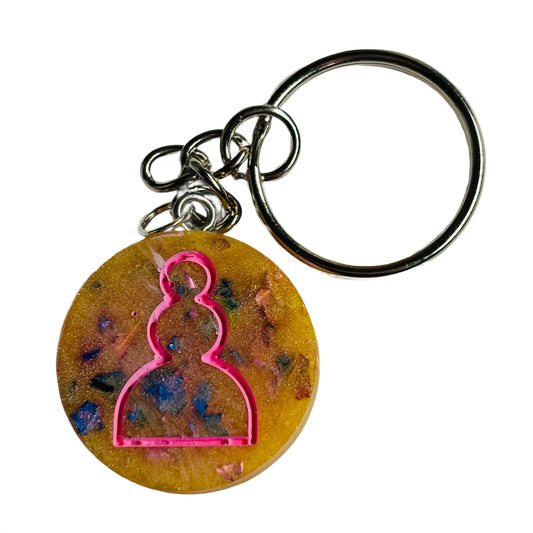 Vintage Pink Pawn - Handmade Resin Keychain