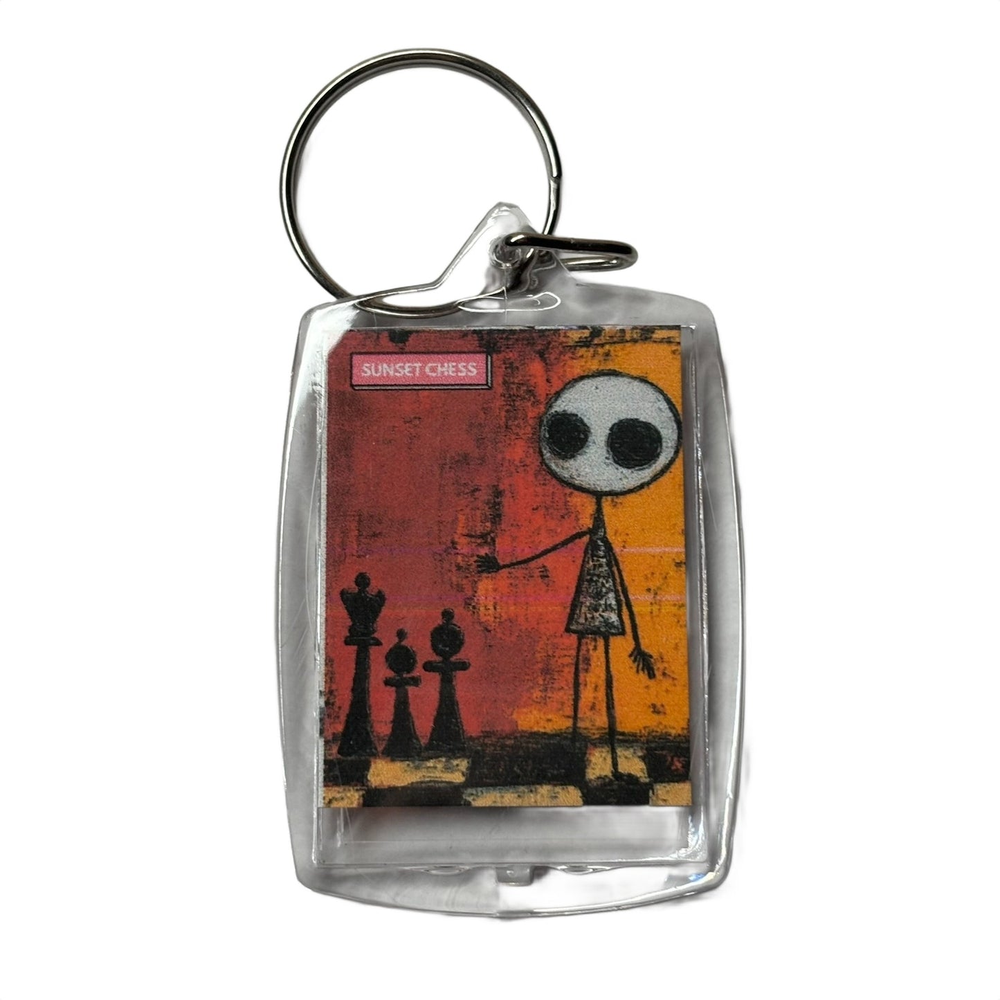 Stick Man - Chess  Photo Keychain
