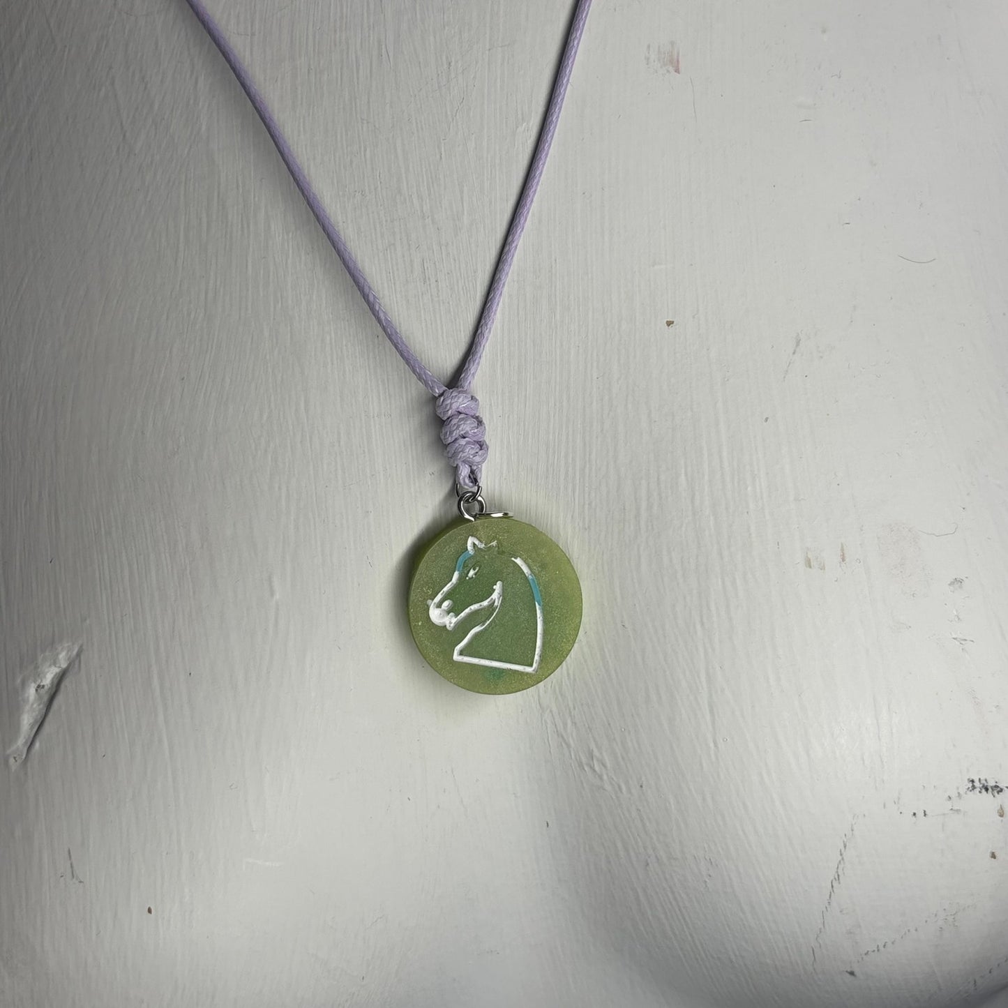 Green Knight - Handmade Resin Chess Necklace