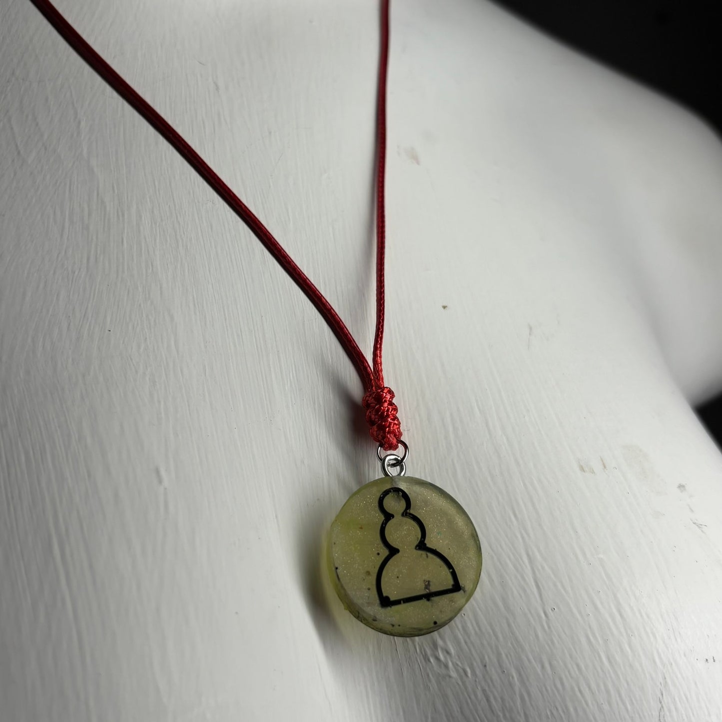 Yellow Pawn - Handmade Resin Chess Necklace