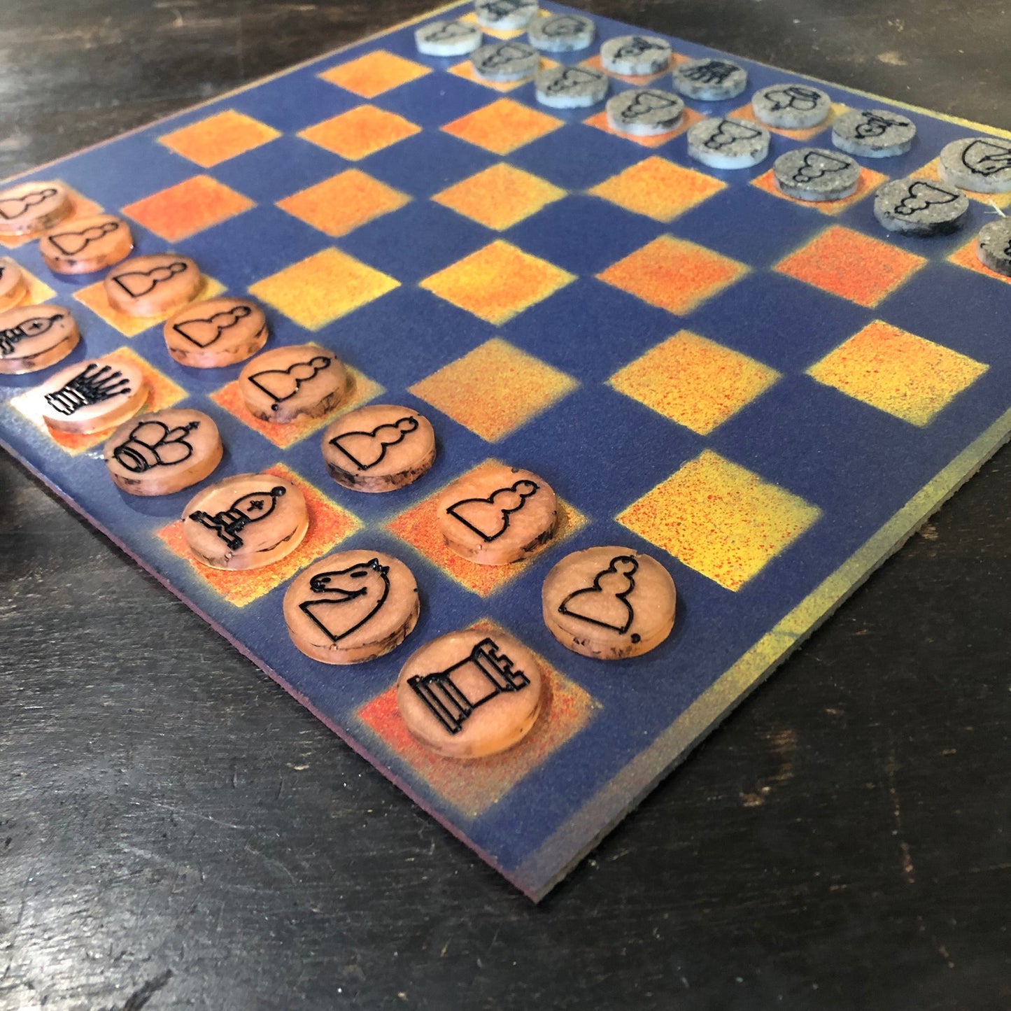 Spooky Purple - Painted Chess Set