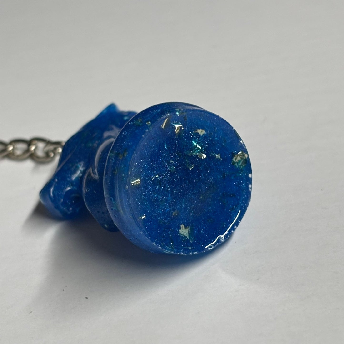 Shiny Blue Knight - Handmade Resin Keychain