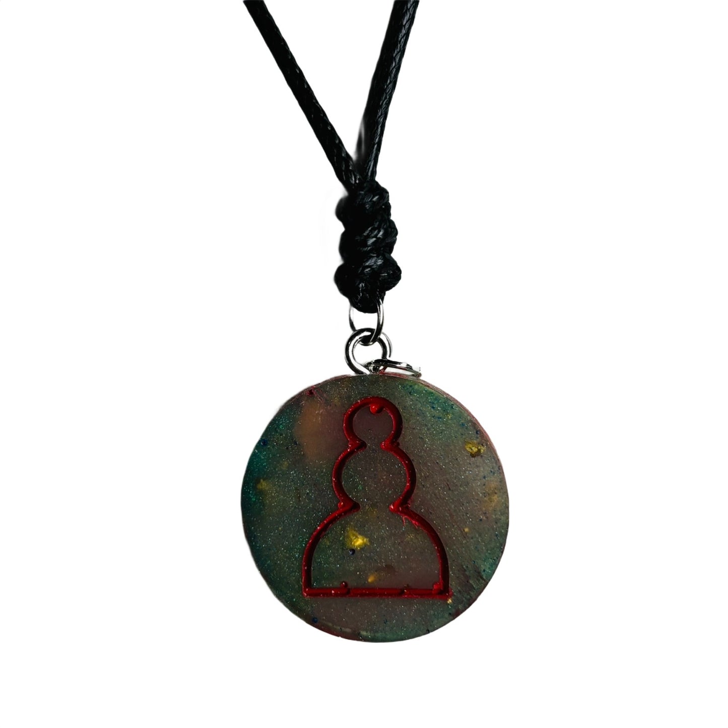 Mushed Gray Pawn - Handmade Resin Chess Necklace