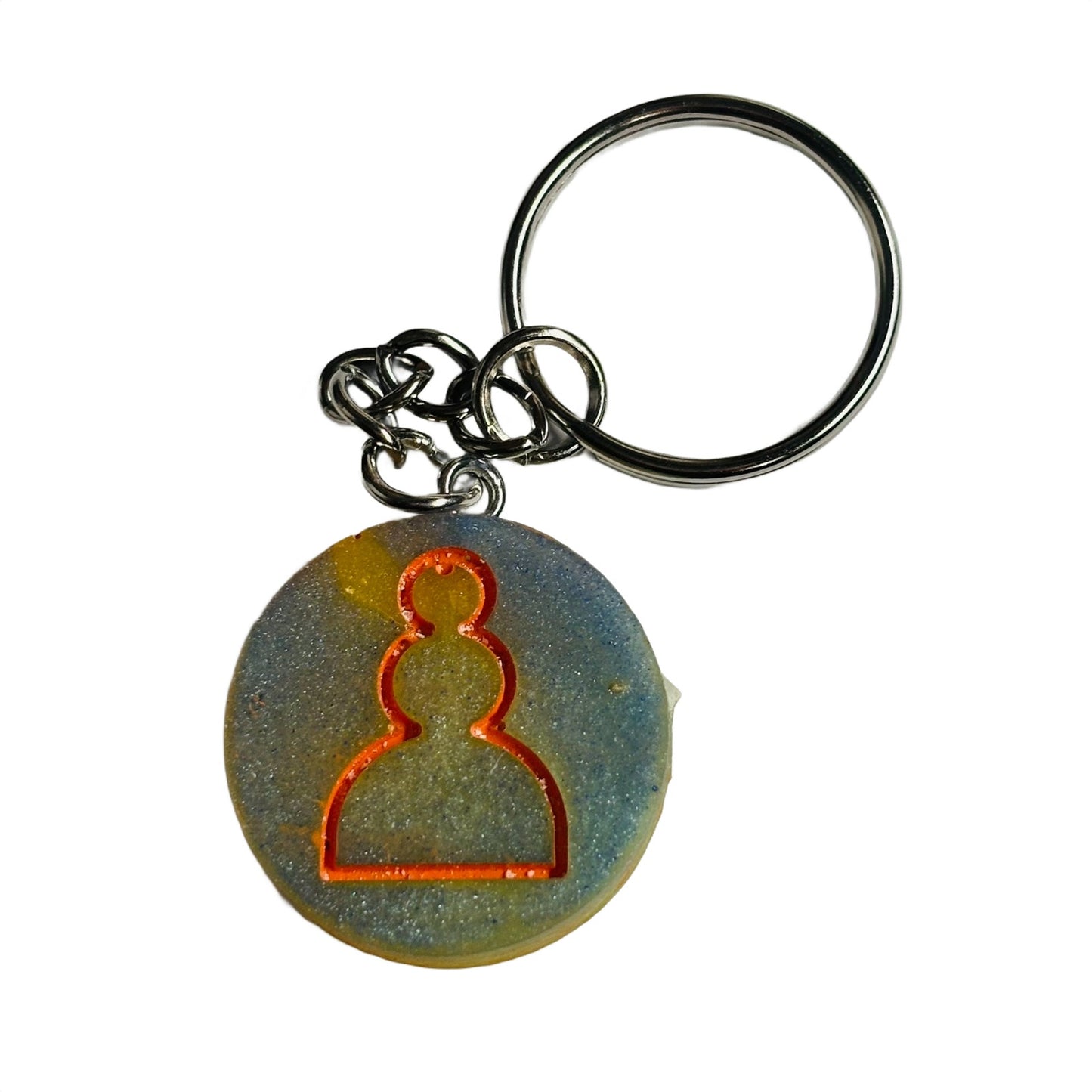 Bluish Orange Pawn - Handmade Resin Keychain