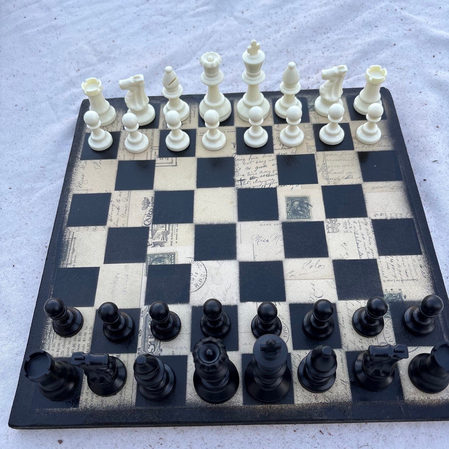 Old School Vintage - Scrapbook Chess Set