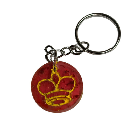 Red Royal King - Handmade Resin Keychain - Flat Edition