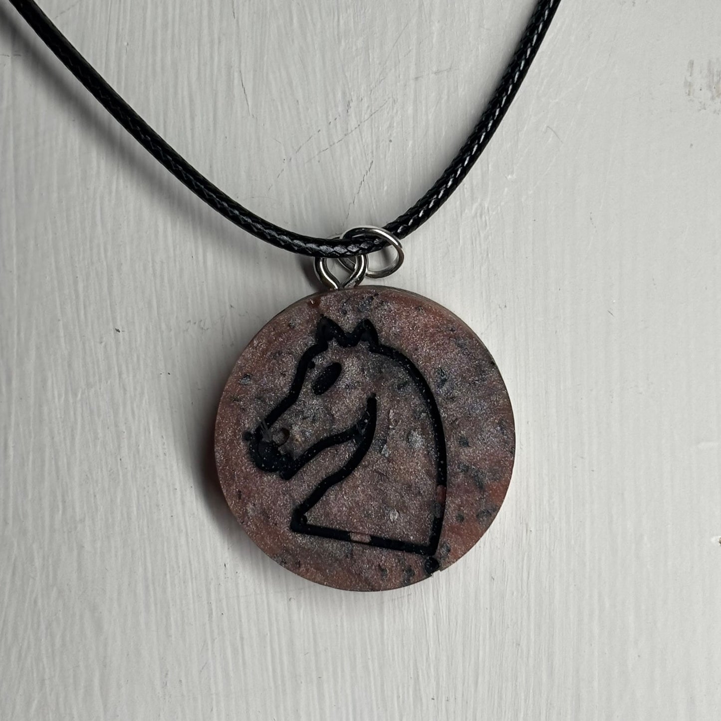 Luxurious Knight - Handmade Resin Chess Necklace