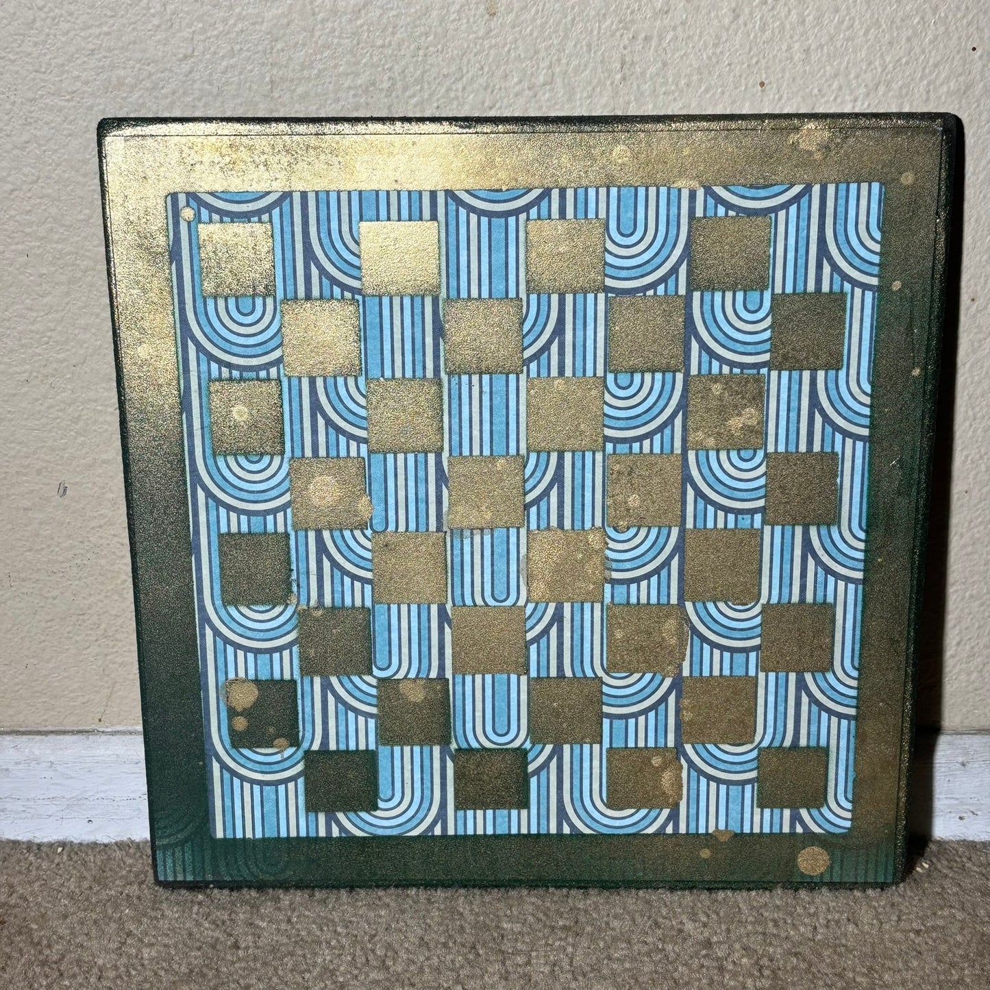 Golden Aqua - Scrapbook Chess Board